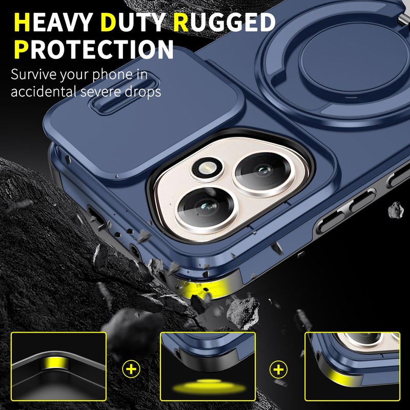 erorex For Honor 400 Global 156.5mm Sliding Camshield Ring Holder Phone Case(Blue) - Image 2