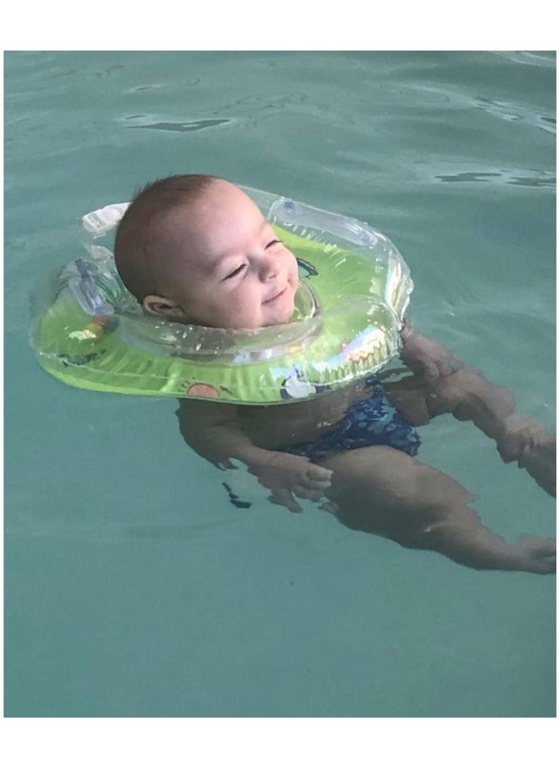 بيكابو بيكابو عوامة عنق للأطفال الرضع باللون الأخضر مع منفاخ  - Image 4