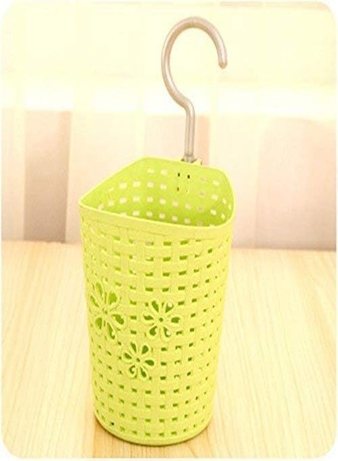 PARVY® Plastic Interwoven Hollow Designed Small Hanging Storage Basket for Home,Kitchen,Office,Car,Bathroom Shelf with Hooks (Mulitcolor) - Image 5
