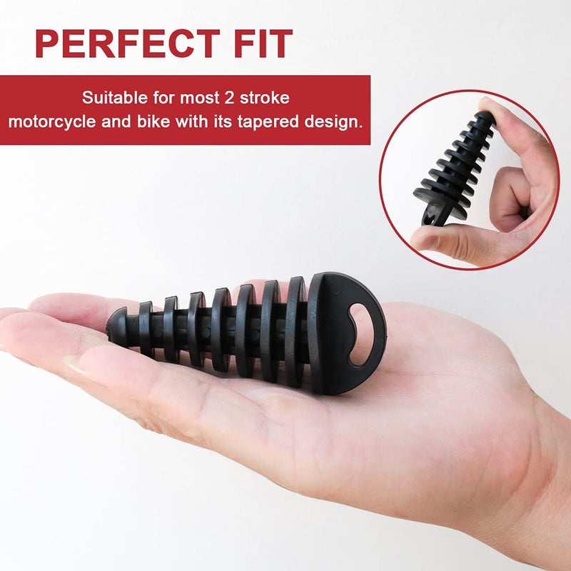 Hoedia Muffler Exhaust Wash Plug, 2 Pack Wash Plugs with 2 Streamers, Fit most 2 Stroke Motorcycle Bikes with Rubber Exhaust Silencer (0.6-1.5 Inch) - Image 5