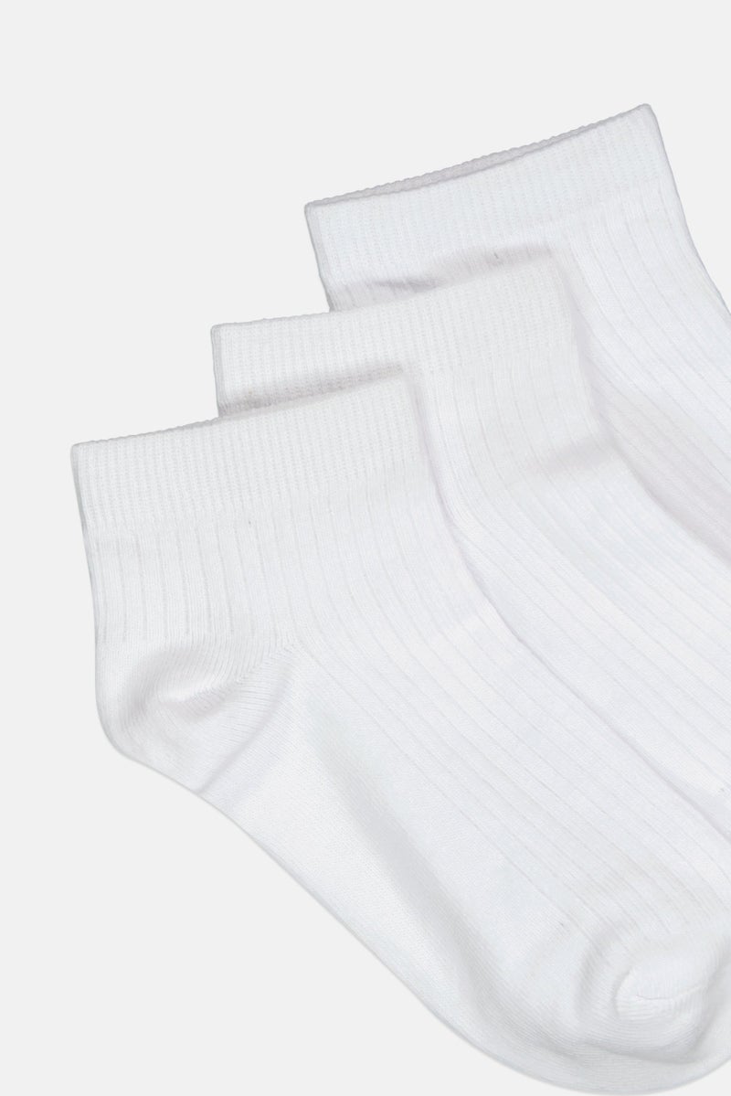 bebe Kids Girl 5 Pairs Ribbed Ankle Socks, White  - Image 2