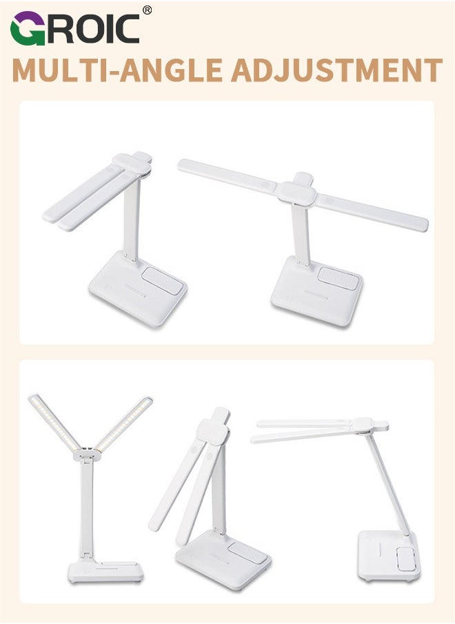 GROIC Dual Swing Arm LED Desk Lamps,Desk Light with USB Charging Port,3 Lighting Modes Dual Swing Arm Architect Table Lamp Light Desk Lamp for Home Office Dorm Piano Nail  - Image 5