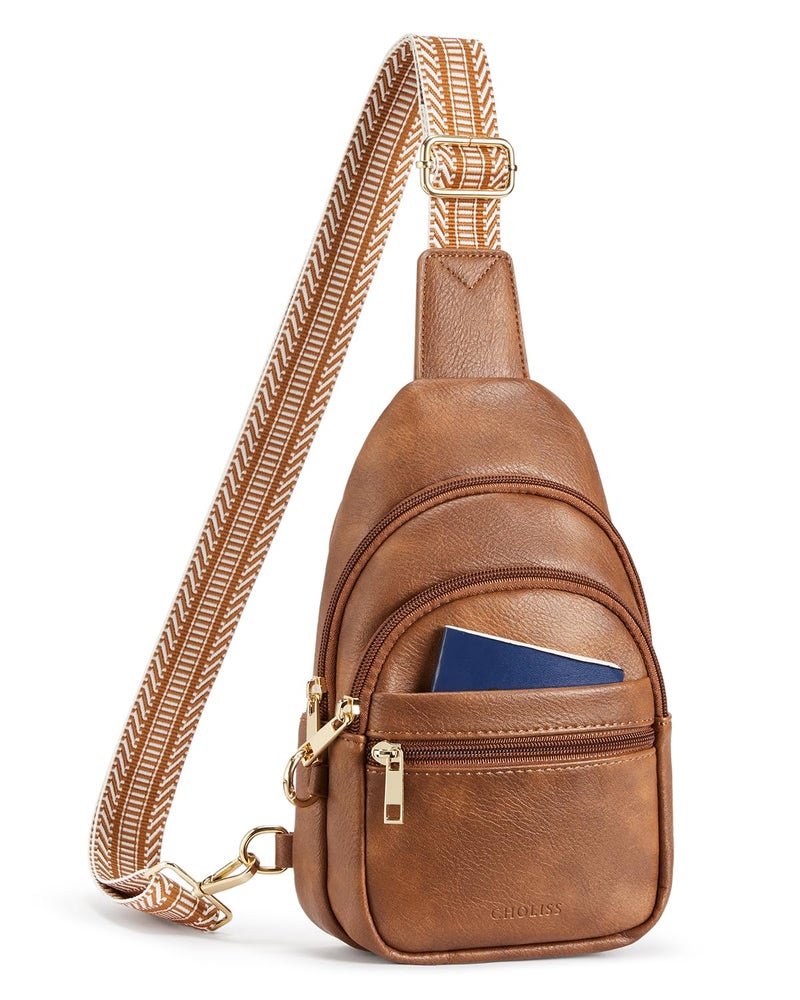 CHOLISS Anti Theft Small Sling Bag for Women and Men RFID Leather Crossbody Bags Fanny Pack Chest Bag Travel Purse Daypacks - Image 1