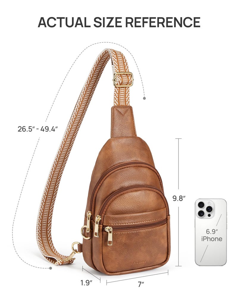 CHOLISS Anti Theft Small Sling Bag for Women and Men RFID Leather Crossbody Bags Fanny Pack Chest Bag Travel Purse Daypacks - Image 5