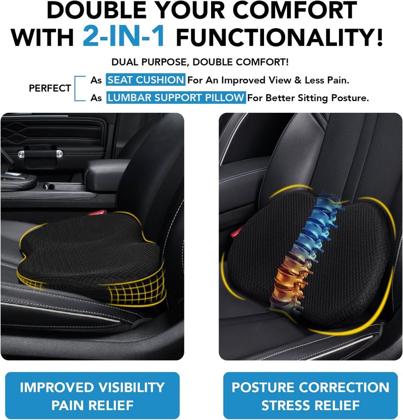 kingphenix Wedge Car Seat Cushion - Memory Foam for Comfort and Pain Relief - Image 2
