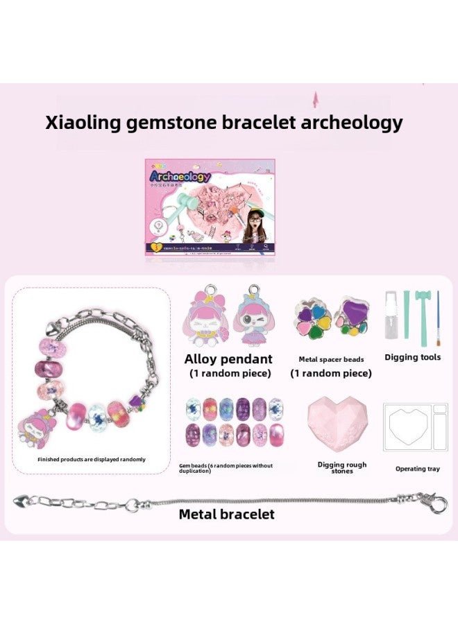 Xiao Ling Toy Soap Treasure Digging Toy Creative Bracelet Handmade DIY Blind Box Jewel Digging Children-Color:Xiaoling Gem Bracelet Archaeology  - Image 1