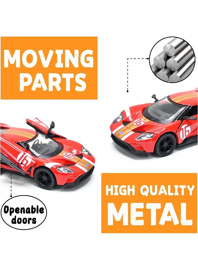 Kinsmart 1:38 Scale Door Openable Pull Back Action Ford GT Heritage Edition Diecast Metal Alloy Toy Car - Image 4
