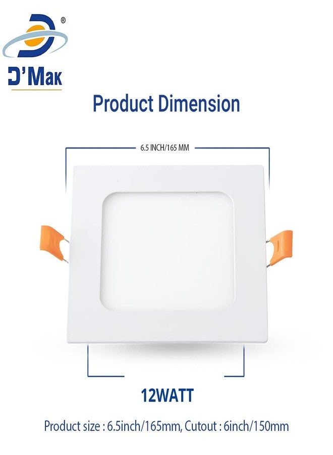 DMT 12 Watts Square LED False Ceiling Panel Light (White) - Image 4