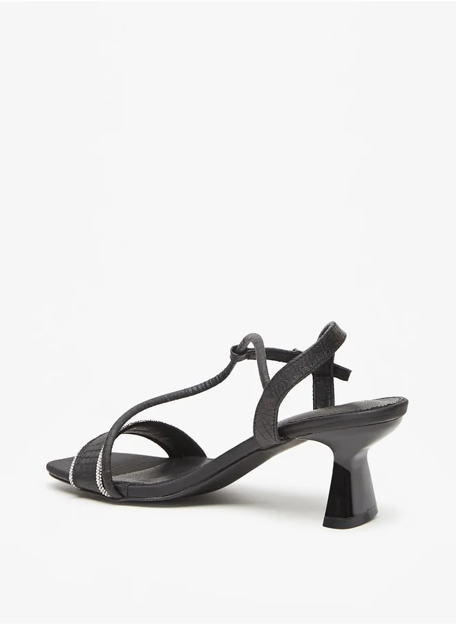 Flora Bella By Shoexpress Women's Embellished Sandals with Flared Heels and Buckle Closure Ramadan Collection