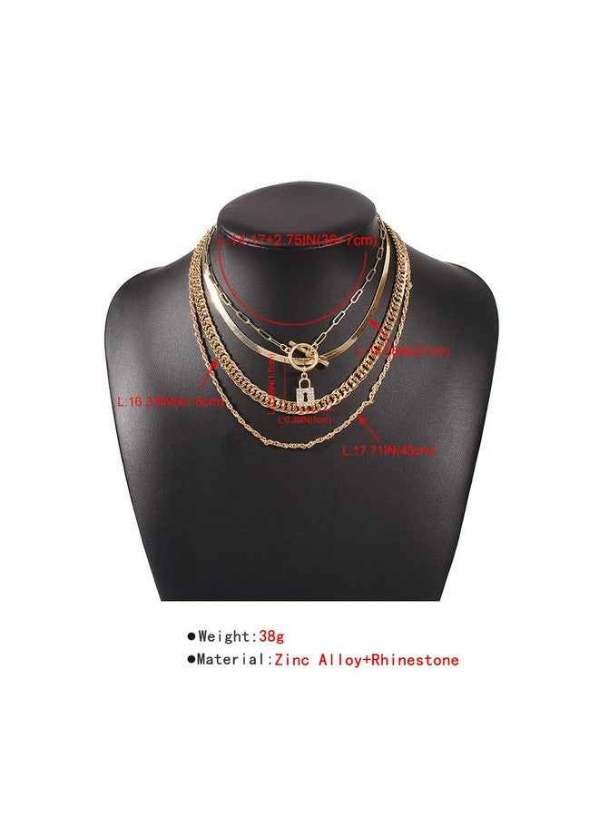 Chargances Gold Snake Bone Chain Necklace For Women Iced Out Lock Toggle Chain Choker Necklace Ladies Boho Jewelry Punk Cuban Link Chain - Image 4