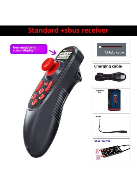Ship Model Remote Controller Voltage 2.4G Nesting Ship Six-way Ship Model Front And Rear Remote Controller With Fixed-Color:Ds-600 Remote Control + Sbus Receiver Newly Upgraded With Screen Display