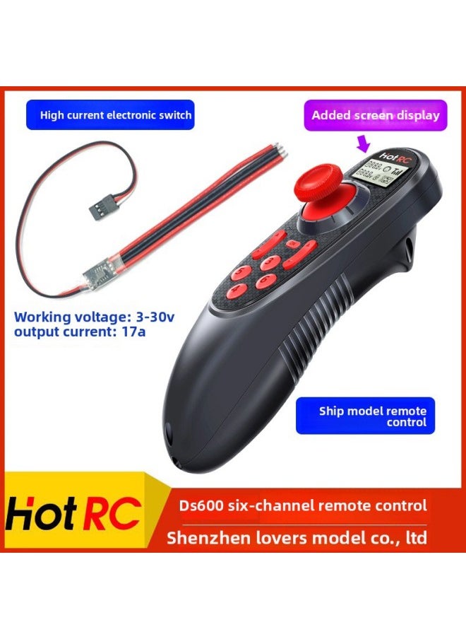 null - Ship Model Remote Controller Voltage 2.4G Nesting Ship Six-way Ship Model Front And Rear Remote Controller With Fixed-Color:Ds-600 Remote Control + Sbus Receiver Newly Upgraded With Screen Display - Image 1