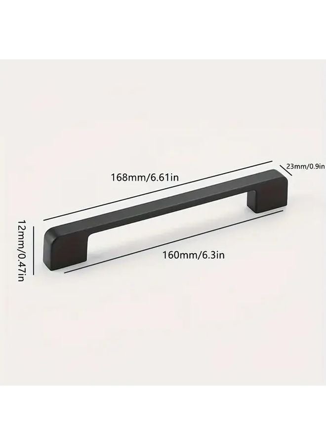 4pcs 160mm Black Aluminum Alloy Furniture Handles Modern Minimalist Drawer Pulls - Image 1