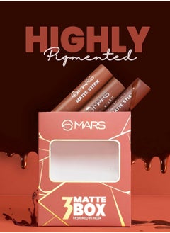 Mars MARS Matte Box Set of 3 Lipsticks for Women | Long-Lasting | Smooth Finish | Moisturising | One Swipe Pigmentation (3x3.2 gm) (02-Peaches & Nudes)  - Image 5