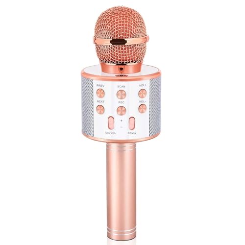Dodosky Toys for Girls Age 5-12, Wireless Bluetooth Karaoke Microphone for Kids Popular Toys for 5 6 7 8 9 10 11 12 Year Olds Girls Boys Best Gifts for 5-12 Year Olds Girl Boy Teen - Champagne - Image 1