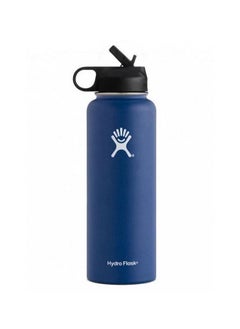 Hydro Flask زجاجة مياه معزولة بالفراغ مع مصاصة باللون الأزرق 