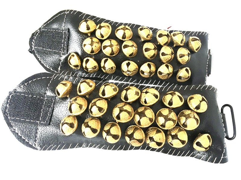 UAPAN MetalCraft Leather Ghungroo pair (3 Line_20 Ghungroo, Pair) - Image 2