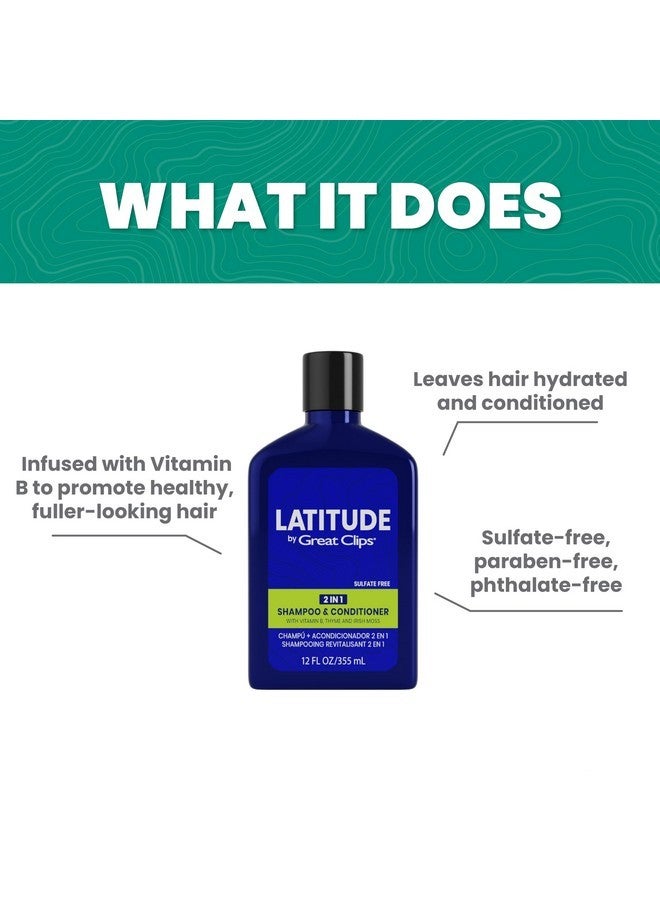 GREAT CLIPS LATITUDE 2-in-1 Shampoo + Conditioner | Daily Shampoo and Conditioner Set for Men | Promotes Full + Healthy Hair | 32oz - Image 2
