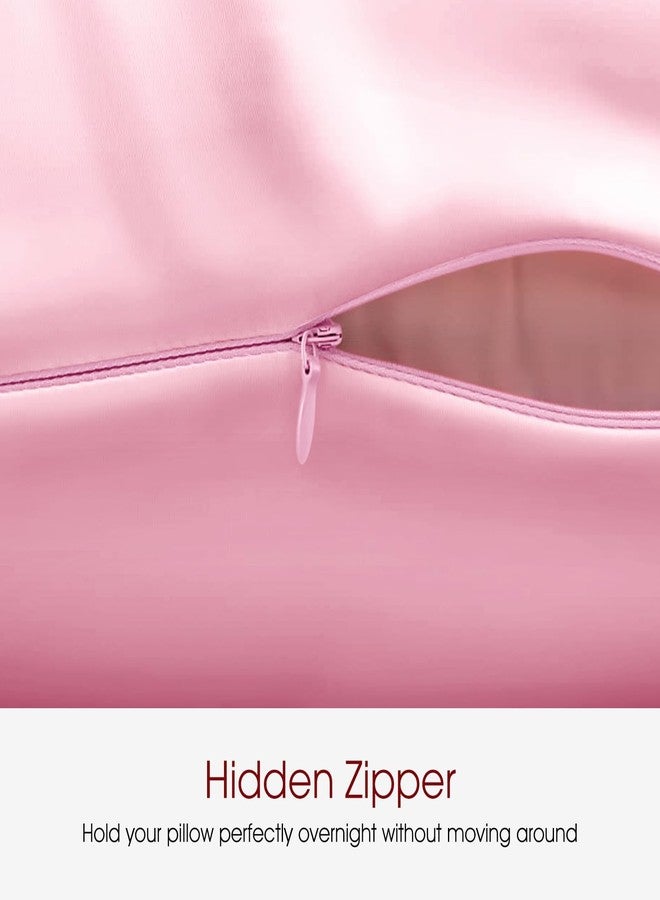WLOSJ 100% Silk Pillowcase for Hair and Skin Toddler Size 2 Pack Mulberry Silk Pillow Case 13 x 18 Inches Highest 6A Silk Kids/Travel Pillow Cover Soft Breathable Cooling with Hidden Zipper, Pink - Image 5