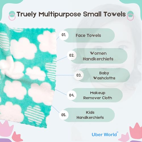 Uber World Multicolor Microfiber Handkerchief for Kids & Women | Sky and Cloud (12 Pack) - Image 5