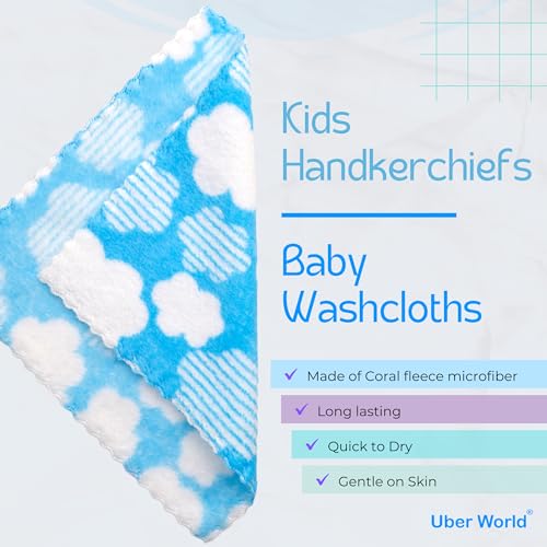 Uber World Multicolor Microfiber Handkerchief for Kids & Women | Sky and Cloud (12 Pack) - Image 3