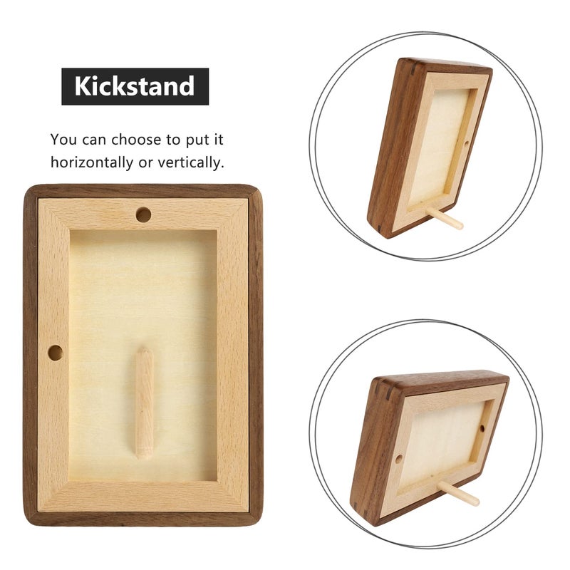 Natural Wood Photo Frames Inspired Tabletop Picture Frame with Mat  Vertical or Horizontal Display (Walnut  8.5x11 matted to 6x8)  - Image 3
