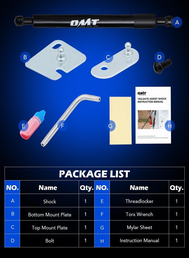 Orion Motor Tech Truck Tailgate Assist, Pickup Tailgate Lift Assist Kit, Tailgate Shock Truck Accessories Compatible with Ford 2017 2018 2019 2020 2021 2022 2023 2024 2025 F250 F350 F450 Super Duty - Image 5