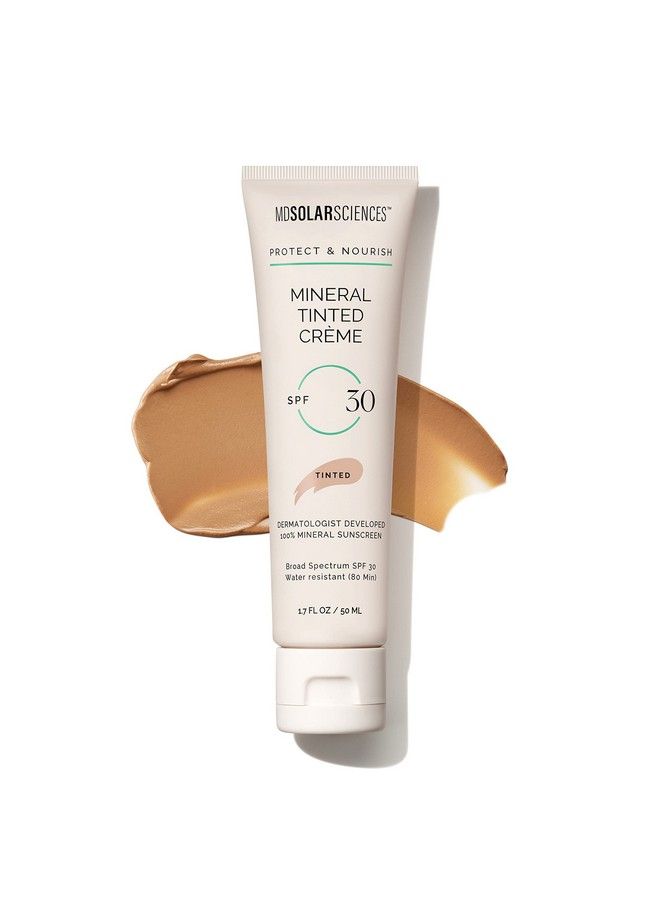 MDSolarSciences كريم ملون معدني بعامل حماية من أشعة الشمس 30 للوجه مقاوم للماء حماية واسعة النطاق من الأشعة فوق البنفسجية كريم أكسيد الزنك الميكروني القابل للمزج بلمسة نهائية طبيعية ناعمة غير لامعة 1.7 أونصة سائلة - Image 2