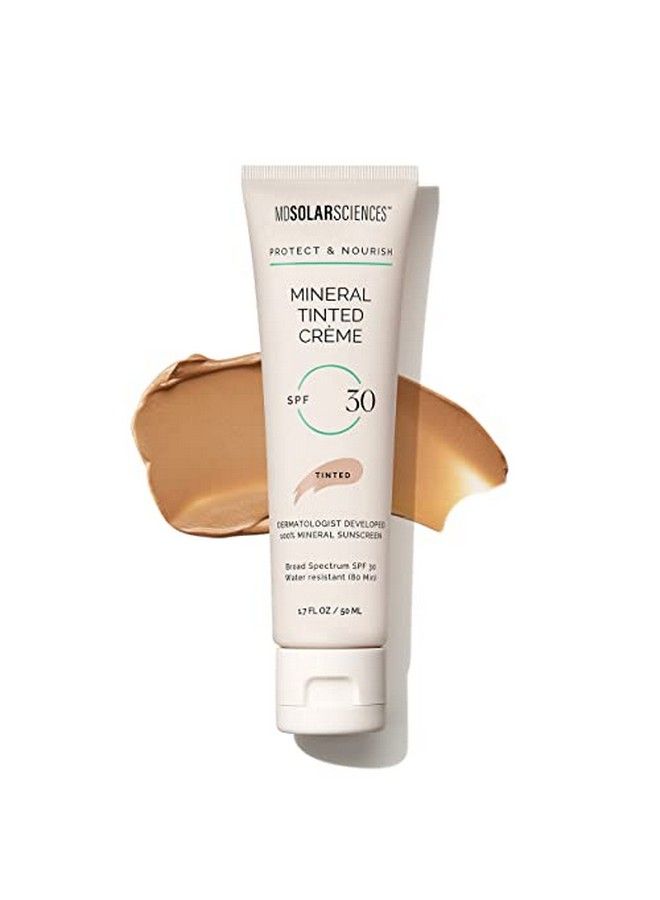 MDSolarSciences كريم ملون معدني بعامل حماية من أشعة الشمس 30 للوجه مقاوم للماء حماية واسعة النطاق من الأشعة فوق البنفسجية كريم أكسيد الزنك الميكروني القابل للمزج بلمسة نهائية طبيعية ناعمة غير لامعة 1.7 أونصة سائلة - Image 1