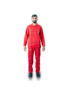 Armour Production Heavy-Duty Protective Workwear Coverall | Full-Body Industrial Safety Suit & Breathable Fabric for Construction, Manufacturing & Hazardous Environments | Red | Size-3XL