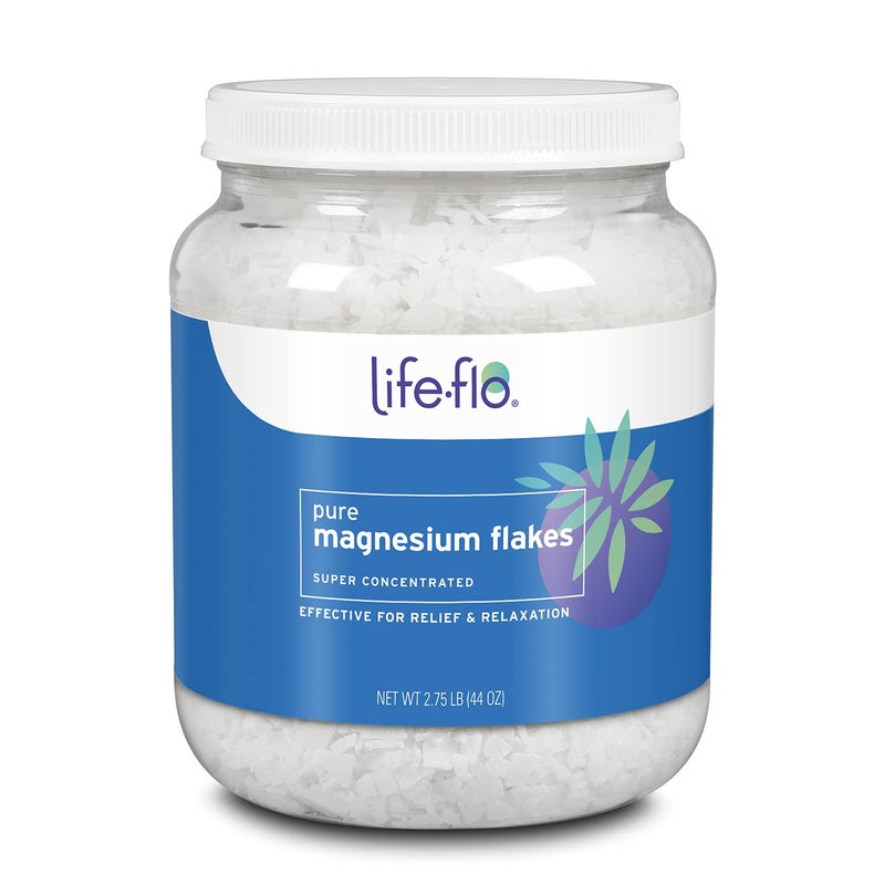 Life-flo Lifeflo Pure Magnesium Bath Flakes  Epsom Salt Bath Soak Alternative  Unscented Magnesium Flakes from The Zechstein Seabed  Relaxing Foot Bath with Ancient Trace Minerals  60Day Guarantee 44oz