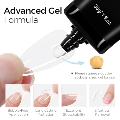 TOMICCA 4 in 1 Nail Glue for Press Ons 30g Gel Nail Glue Strong for Acrylic Nails Lamp Curing Needed UV - Image 4