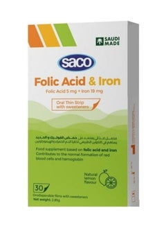 Saco Vitamin Folic Acid and Iron Saco Slices Soluble with Natural Lemon Flavor 30 Slices ( 2Pack )  - Image 4