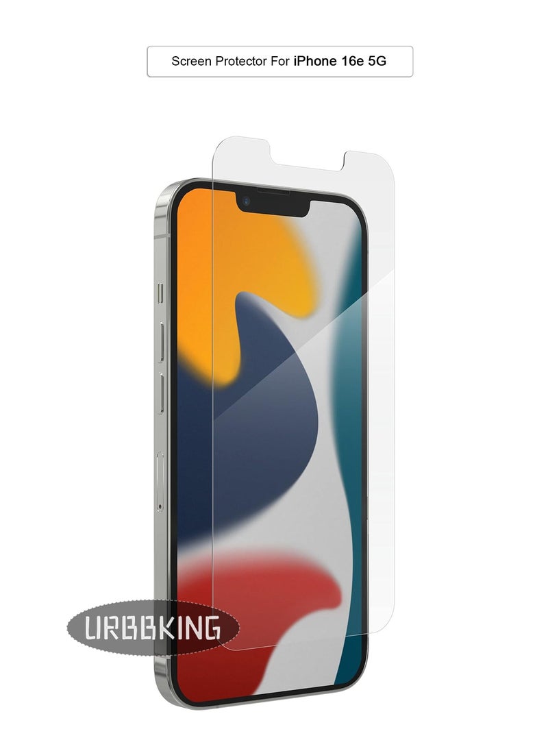 URBBKING - Anti-Scratch Full Coverage Tempered Glass Screen Protector For iPhone 16e 5G - Image 1