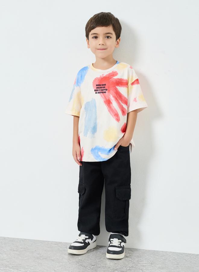 Styli Boys Slogan Print Oversized T-Shirt - Image 2