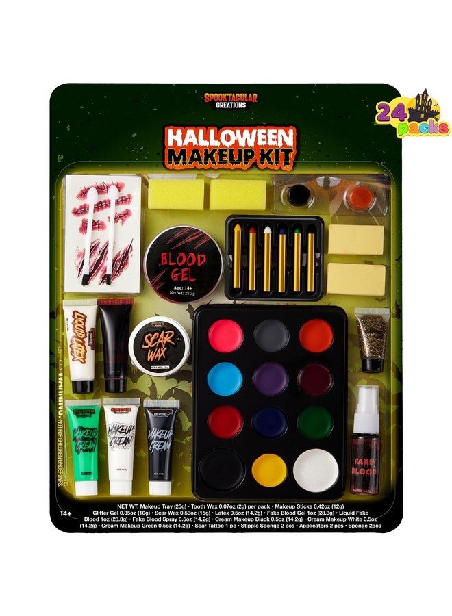 Spooktacular Creations Spooktacular Creations 25 PCS Halloween Family Makeup Kit, 12 Color Special Effect Face Body Paint, Costume Makeup, Zombie Cosplay, Wounds, Injuries & Blood for Halloween Party Supplies  - Image 1
