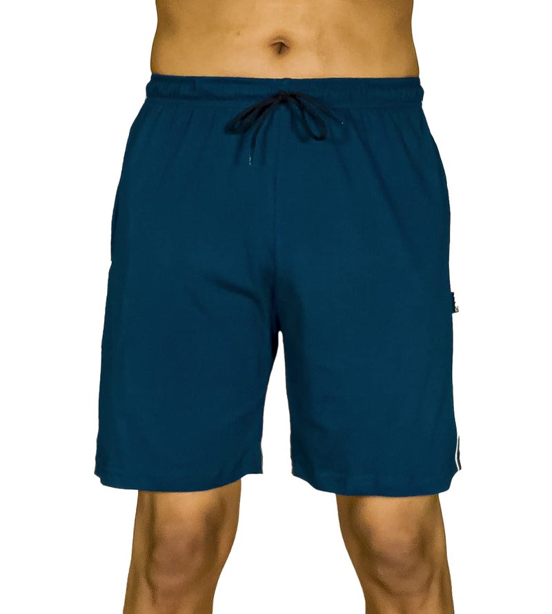 0-DEGREE Men's Regular Fit Shorts with Zip Pocket Blue Melange - Image 2