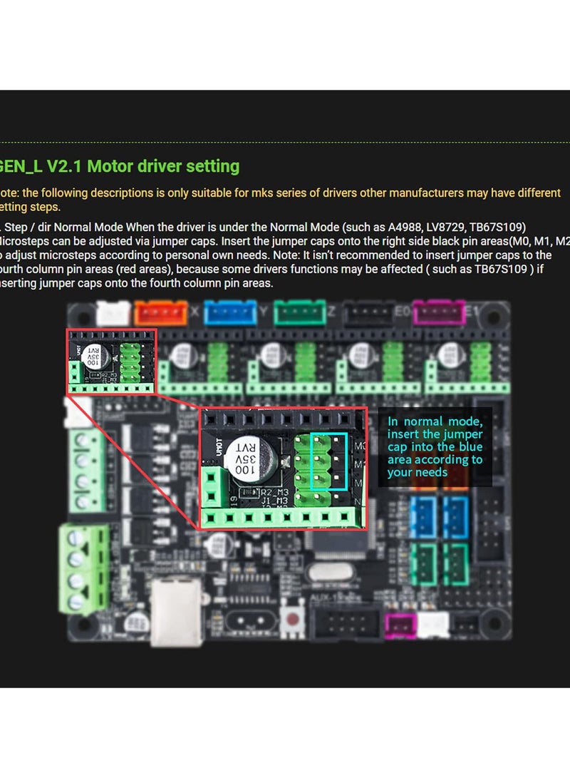 GGOOT 3D Printer Motherboard Controller Mainboard Kit, Highly Integrated Board with USB Interface, Equipped with 30Pcs Jumper Caps and USB Data Cable, Support for A4988 DRV8825 Stepper Driver - Image 2
