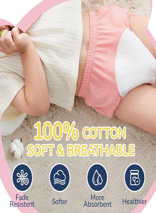 usbettas Potty Training Underwear for Girls 18M 2T, Soft Cotton Reusable Potty Training Pants for Toddlers 8 Pack,Toilet Training Pants for Girl - Image 5