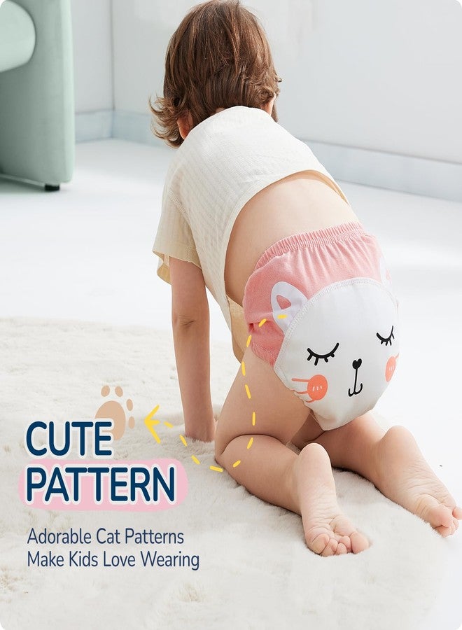 usbettas Potty Training Underwear for Girls 18M 2T, Soft Cotton Reusable Potty Training Pants for Toddlers 8 Pack,Toilet Training Pants for Girl - Image 3