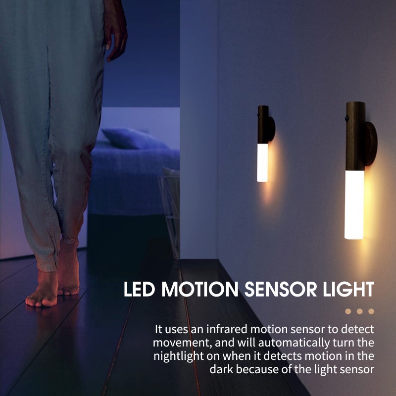 Motion Sensor Night Light: Brown 500mAh USB Rechargeable - Removable Magnetic Design LED Closet Light for Home Closets Cabinets Bedrooms - Image 4