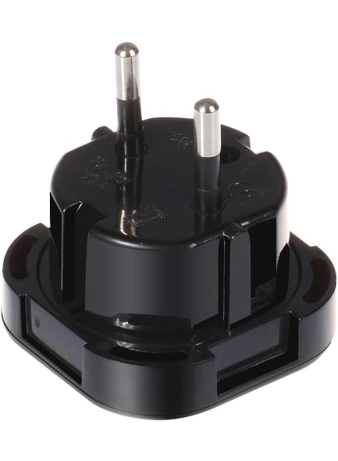 محول السفر من المملكة المتحدة إلى الاتحاد الأوروبي، قابس محول سفر بثلاثة أسنان من المملكة المتحدة إلى قابس أوروبي بثنائي الأسنان ومؤرض، قابس أوروبي أسطواني إلى مقبس بثلاثة فتحات من المملكة المتحدة، محول شاحن طاقة تيار متردد (أسود) - Image 3