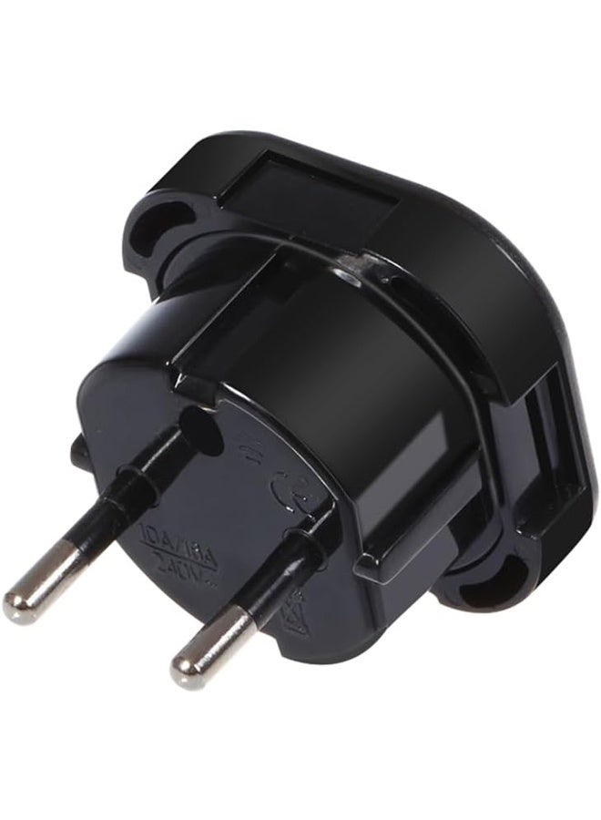 محول السفر من المملكة المتحدة إلى الاتحاد الأوروبي، قابس محول سفر بثلاثة أسنان من المملكة المتحدة إلى قابس أوروبي بثنائي الأسنان ومؤرض، قابس أوروبي أسطواني إلى مقبس بثلاثة فتحات من المملكة المتحدة، محول شاحن طاقة تيار متردد (أسود) - Image 4