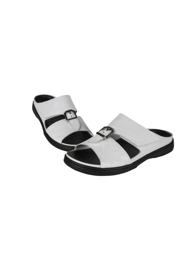 barjeel uno - Barjeel Uno Mens Arabic Sandals 23826 White - Image 1
