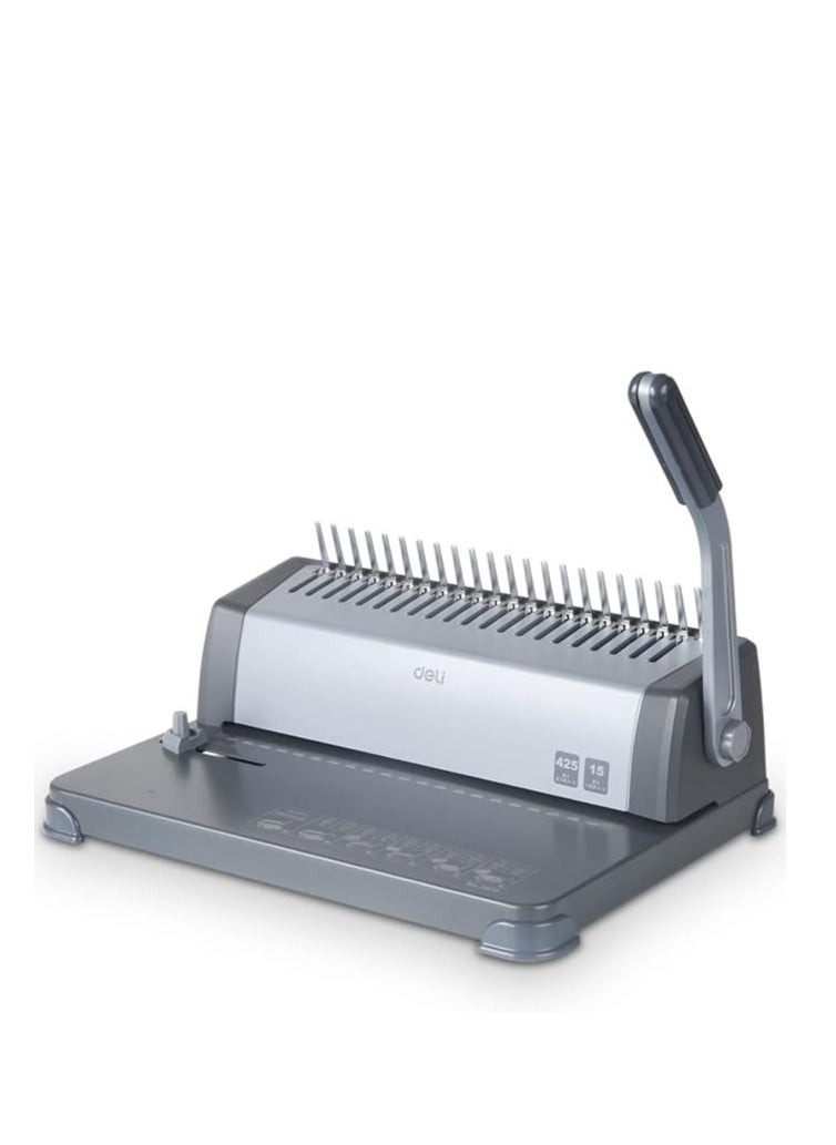 Deli Deli 3872 21-Hole Binding Machine, 425 Sheets - Grey  - Image 2