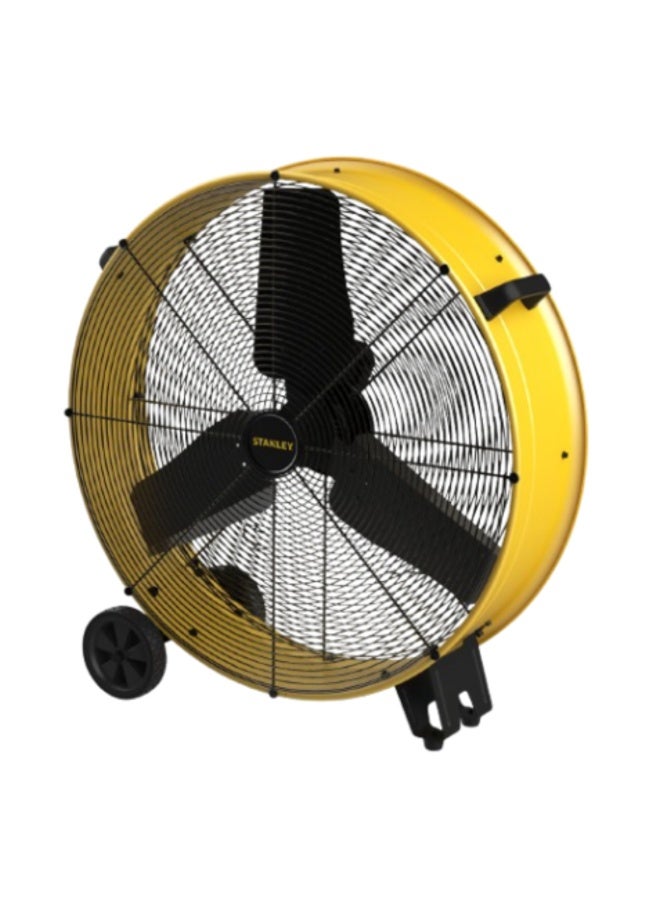 STANLEY 76cm (30") Industrial Drum Fan, 3-Speed Heavy-Duty Floor Fan on Wheels, Aluminum Blades