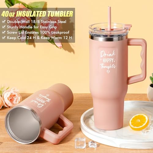 Qinline Birthday Gifts for Women Self Care Get Well Soon Gifts, Rose Relaxing Spa Gifts Box Care Package Basket w/ Luxury Flannel Blanket 40 oz Tumbler, Christmas Gifts Set for Mom Her Wife Girlfriend Sister - Image 4