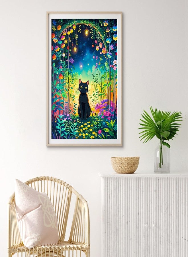 SANYUN Diamond Painting Kits,DIY Garden Cat Diamond Art Kits for Adults, Round 5D Animal and Flower Gem Art for Adults Crafts Pictures for Home Wall Decor Gifts 12 x 16 Inch - Image 3