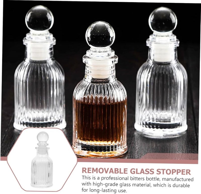 Mini Glass Bitters Bottle with Stopper for Cocktail Absinthe and Water Professional Bar Tool - Image 4