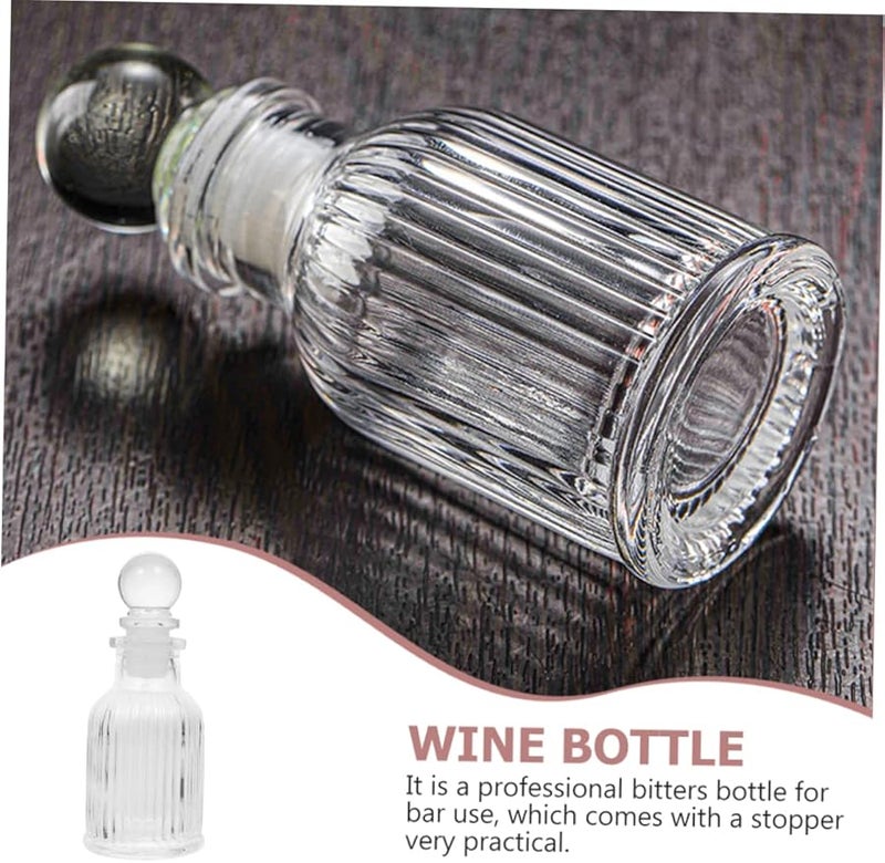 Mini Glass Bitters Bottle with Stopper for Cocktail Absinthe and Water Professional Bar Tool - Image 3